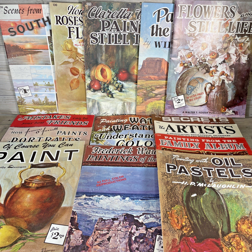 WALTER T FOSTER Lot Of 15 Vintage How To Draw And Paint Instructional Art Books