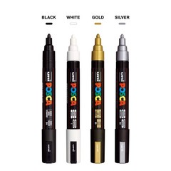 Uni POSCA PC-5M Water-Based Paint Markers,Medium Point 1.8-2.5mm, Assorted Color