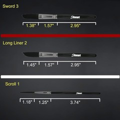 Pinstriping Brush 3 pcs Long Liner Striping Set #1,2,3 Professional Art Kit
