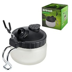 JOYABEST Airbrush Cleaning Pot Holder Glass Jar Waste Station with 3 Filters
