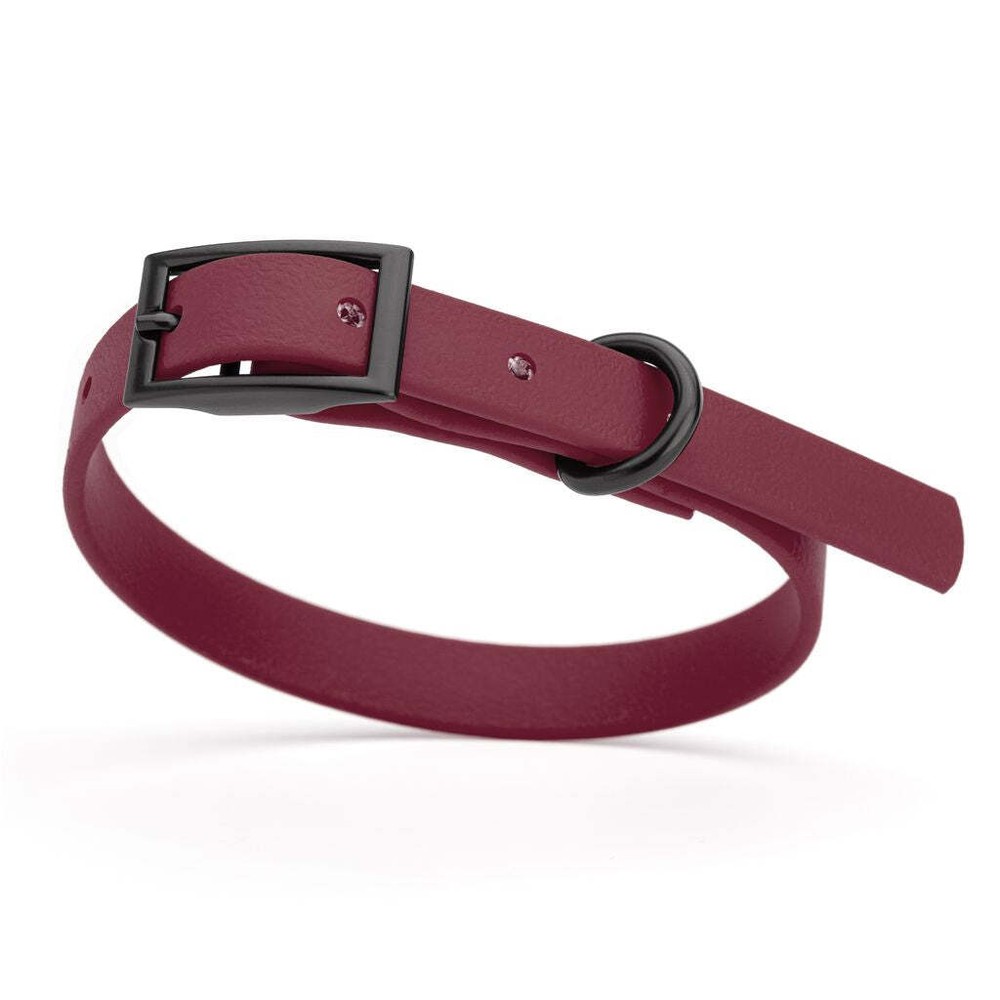 Dog Pet Waterproof Collar – W1/2″ x L9″-12″ – Merlot Burgundy