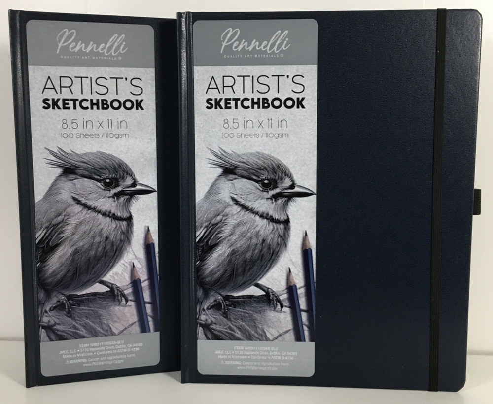 PENNELLI BLUE HARDBACK ARTIST SKETCHBOOK 8.5″ x 11″ 100sheets 110gsm NEW A4 LOT