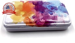 Aliotech Travel Artist Empty Watercolor Tins Box Palette Paint Case,Small Colorf