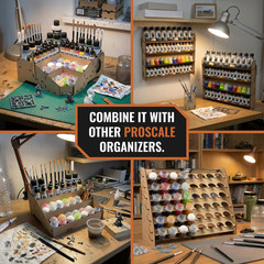 MDF Hobby Tool & Brush Organizer Tabletop Wall Mount Holder DIY Assembly Kit