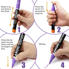 28 Colors Acrylic Paint Markers, 2Mm Fine Tip Permanent Paint Pens – Quick Dry,