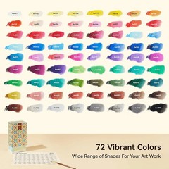 Arrtx 72 Colors Water-Soluble Colored Pencils Set with Nylon Brush