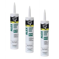 DAP Alex Painter’s Acrylic Latex Caulk, White, 10.1 oz. (Pack of 3), White