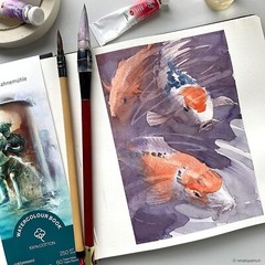 Hahnemuhle Watercolour COTTON Paper Book – 250gsm 60 Pages – Landscape A6 A5 A4