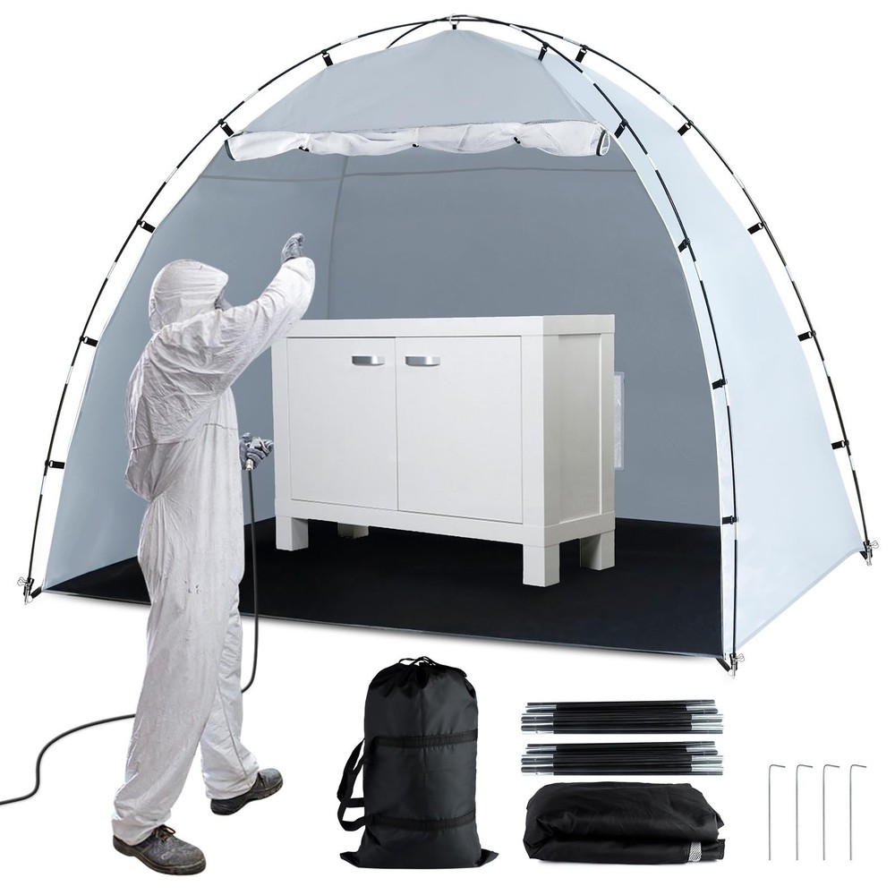 Portable Paint Booth Tent, Siebwin Large 8(L) x6(W) x6(H) ft Spray Paint Tent…