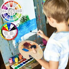 LARGE Color Wheel Chart Painting Mixing Guide 9.25″ 23cm 2 SIDES w/ Gray Scale