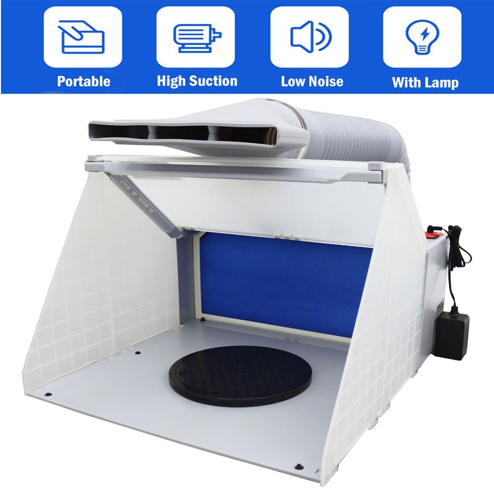 Foldable Built-in LED Lights Low Noise Portable Airbrush Paint Spray Booth Kit