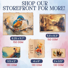 Wanderings Handmade Vintage Deckle Edge Blank Paper – 5.8″ X 8.3″ (A5) – A5 Pac