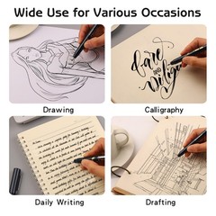Micro Fineliner Drawing Pens Set Waterproof Black Ink Art Calligraphy 16 Pcs