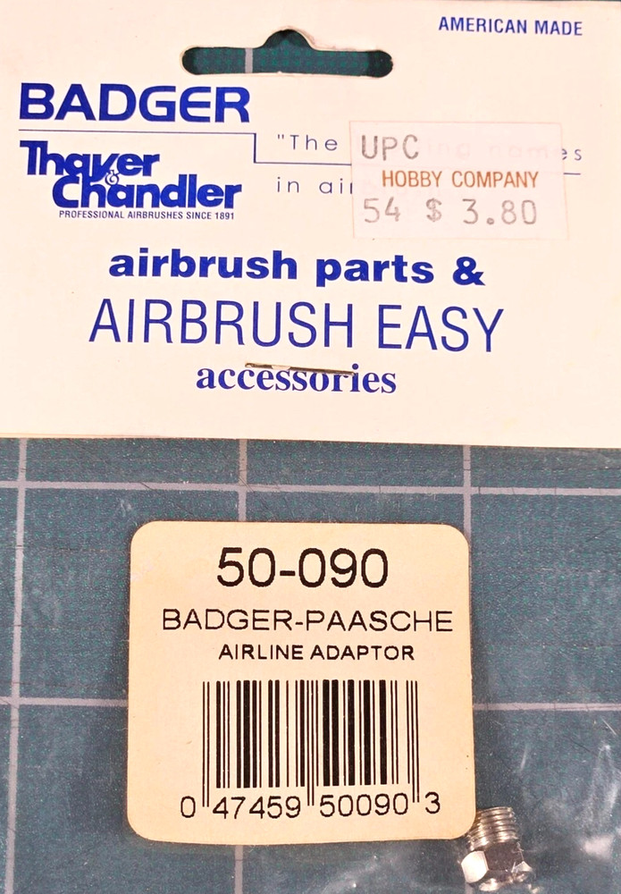NEW Genuine Badger Airbrush #50-090 Badger -Paasche Airline Adaptor SEALED!