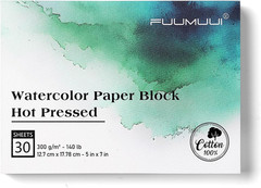 Watercolor Paper Block 5X7 Inch, Smooth Surface 100% Cotton Watercolor Paper, 30