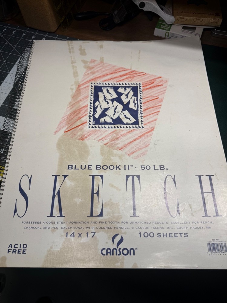 Canson Blue Book II Sketch Book 14″x17″ 100 Perforated Pages 50lb