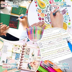 Glitter Gel Pens for Adult Coloring Books, 36 Colors Gel Marker Set Colored Pen