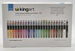 KINGART Artist Mix Media Gel Sticks Set of 24 Vibrant Colors Non-toxic Odorless