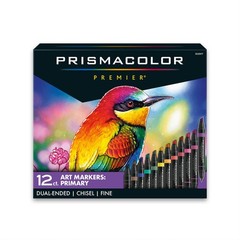 Premier Doubleended Art Markers Fine And Chisel Tip 12 Pack