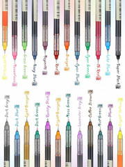 24 PCS Gel Pens Metallic Neon Glitter Pastel High Quality with Fine Points USA