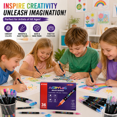 36PCS Acrylic Paint Marker Pens Waterproof Art Markers for Kids Crafts DIY US