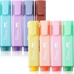 Pastel Highlighters 8 Pack Chisel Tip Quick Dry Non-Toxic No Bleed