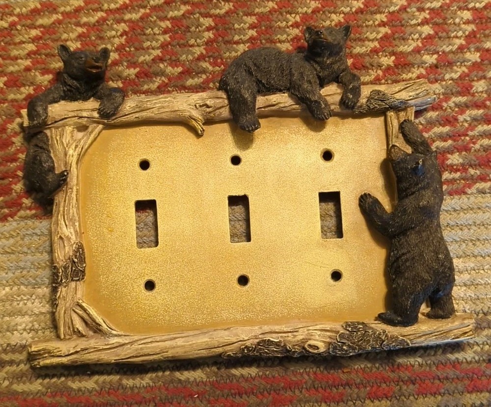 Bear Triple Light Switch Plate Cover