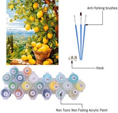 Lemon Paint by Numbers Kit for Adults DIY Frameless Canvas Art Painting
