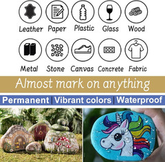 12 Colors Paint Pens Paint Markers, Oil Based Permanent Markers |