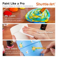 Shuttle Art Outdoor Acrylic Paint Set, 12 8 Fl Oz (Pack of 12), 12 Colors