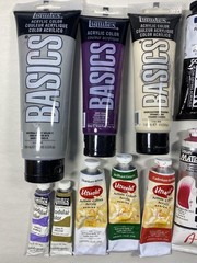 25 Used Tubes Artist Acrylic Paint Liquitex Grumbacher Golden Utrecht Many Color