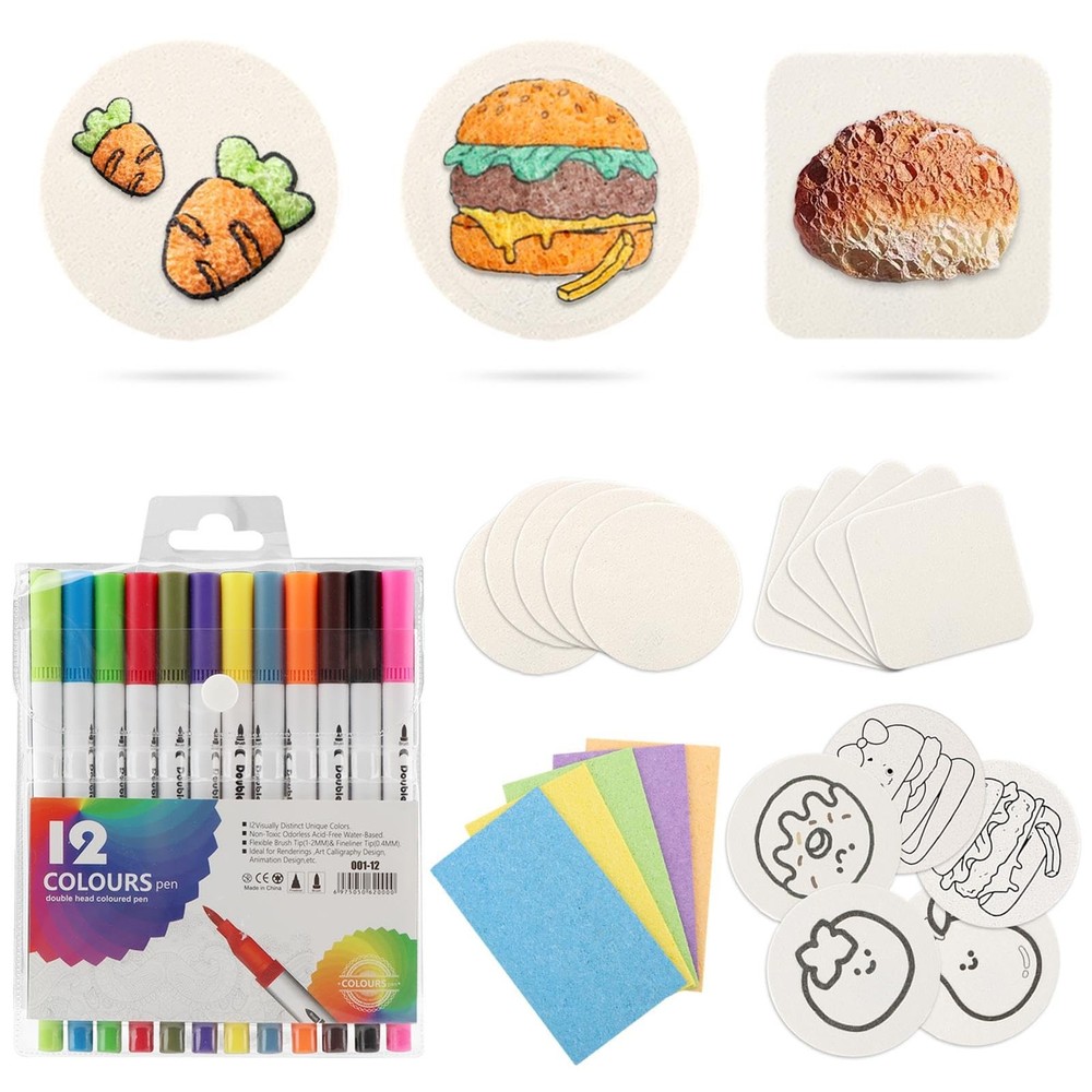 Magi c Puffy Paint, Foam Texture Painting Kit Including 20 PCS colourful