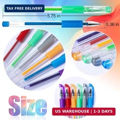 Aen Art Glitter Gel Pens for Adult Coloring Books, 36 Colors Gel Marker Set Colo