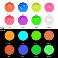 Artecho Glow in the Dark Paint 8 0.7 Fl Oz (Pack of 1), Glow&Neon-8 colors