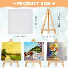Mimorou 32 Pack Mini Canvas with Easel Sets for 3 x 3 Inch, as pictures shown