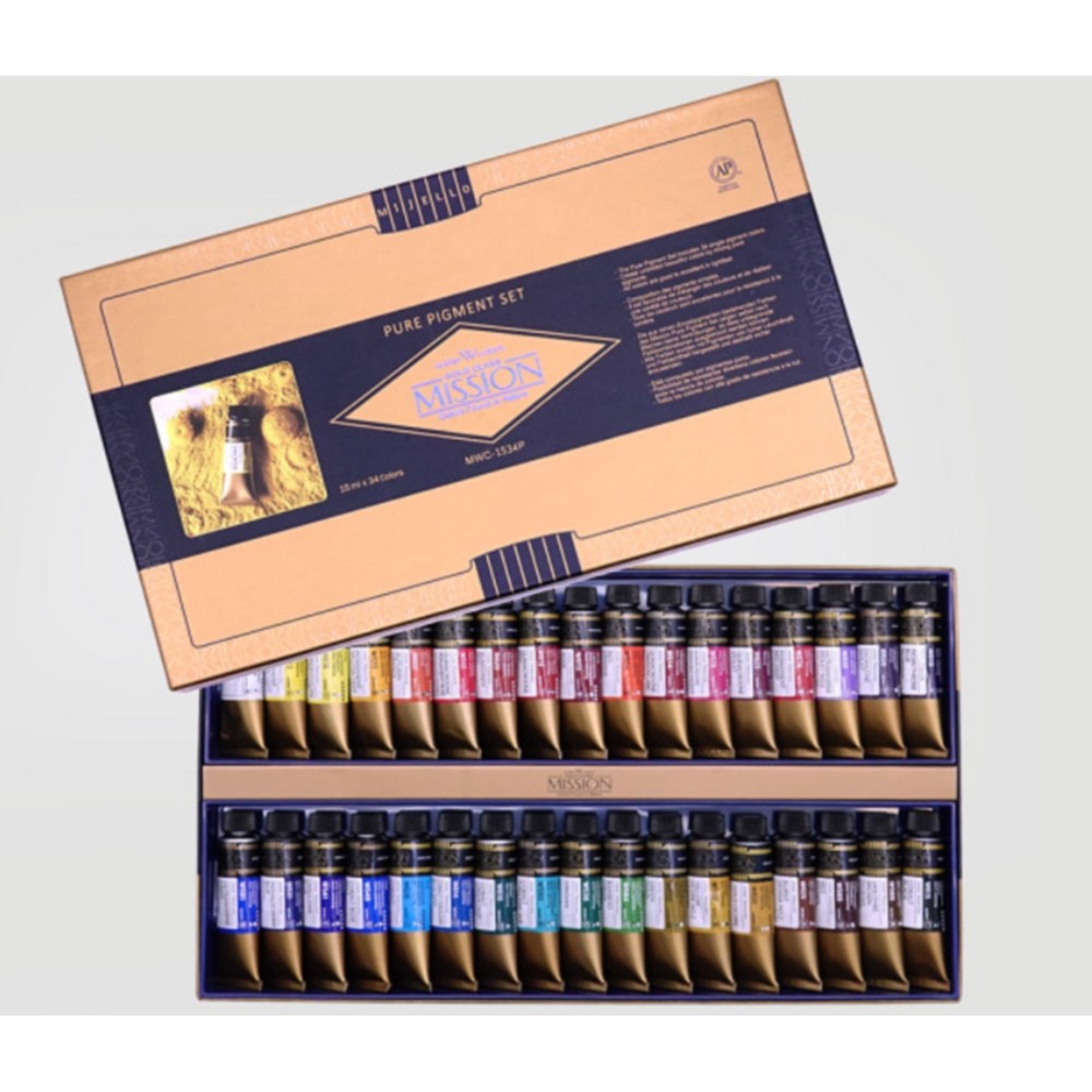 Mijello Mission Gold Pure Pigment Watercolor Set 34 Colors 15ml MWC-1534P
