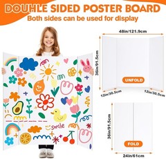 TUXITA Trifold Poster Board,24 Pack 36″ x 48″ Large White Corrugated ,Science…