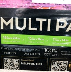 New Sealed Arteza 28 Piece MultiPack Variety of Classic Cotton Canvas Panels
