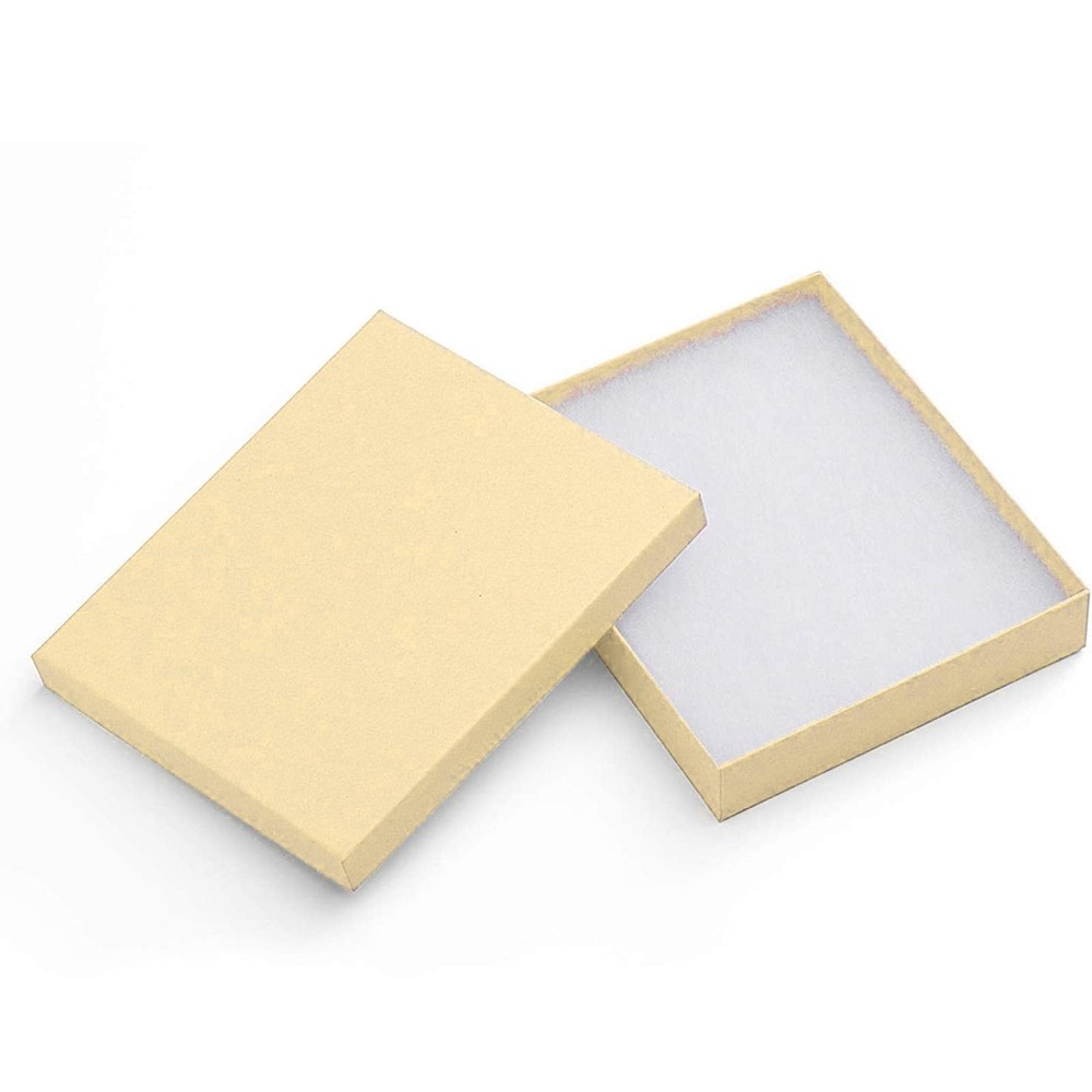 MESHA Brown Jewelry Gift Boxes with Lids 10 PC, 6x5x1 Cotton Filled Jewelry B…