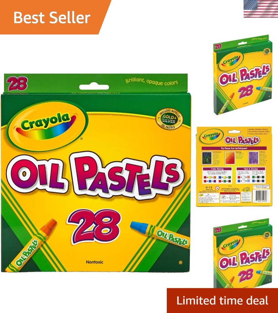 Hexagonal Grip Oil Pastels – 28 Assorted Colors for Detailed Art Projects