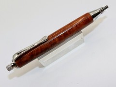 Chrome finish 3mm Sketch Pencil. Hand made with Redwood Burl. #143