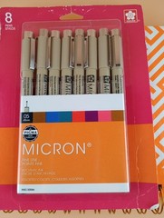 Pretty Spiral Journal With 8 Pack Of Sakura Micron .45 mm Assorted Colors Pens