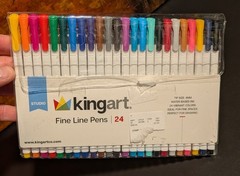 KingArt Fine Line Color Ink Pens Set of 24 + Twin-Tip Markers Set of 12 – NEW