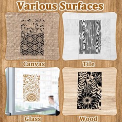 BOHUIZ 12 Pcs Abstract Geometric Texture 11 inches x 7.1 inches, White