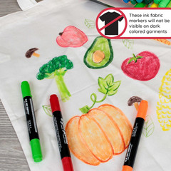 Super Markers 20 Vibrant Dual Tip Fabric Markers – Fine & Chisel Point Pens Fabr