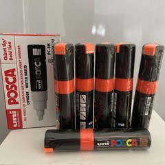UNI POSCA PC-8K CHISEL SHAPPED TIP MARKER PEN- FLUORESCENT ORANGE (BOX OF 6)