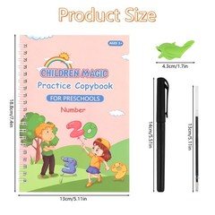 Libro De Practica Escritura Reutilizable Para Niños Ninos 4 Piezas Libro Magico