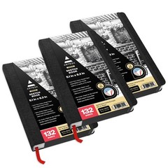 ARTEZA Hardcover Sketch Book 5.1×8.3 Drawing Pad 3 pack 100 Sheets Sketch Pad…