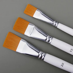 New Oil Painting Brush 3Pcs Big Flat Head 3Color Short Rod Set Nylon Hair Painti