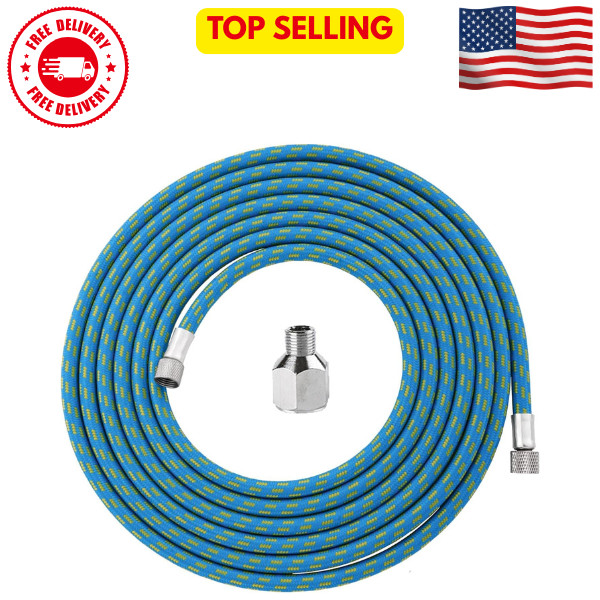 HUBEST 6ft Braided Airbrush Air Hose with 1/8 Inch to 1/4 Inch Adapter – Nylon B